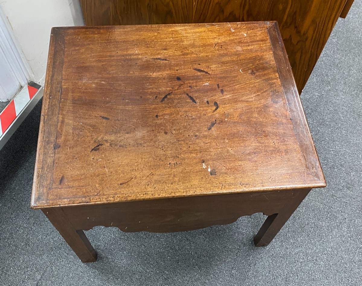 A George III mahogany commode (adapted), width 59cm, depth 49cm, height 48cm
